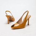 thumbnail image 3 of On feet & in love Women's Peep Toe Slingback Stilettos - D'Orsay Cutout Elastic Strap Stiletto Dress Pumps Heels,Turmeric Brown,9.5, 3 of 7