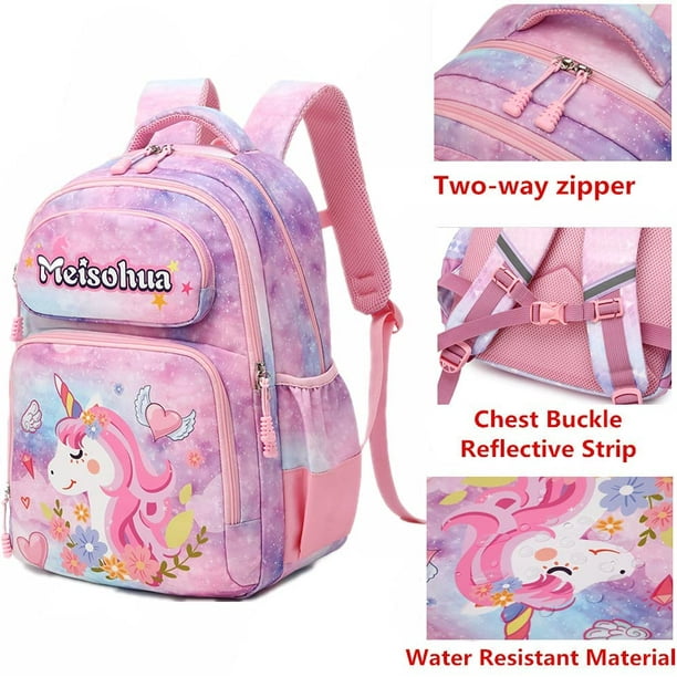 Meisohua Girls Backpack 3 in 1 Sets Unicorn School Backpack for