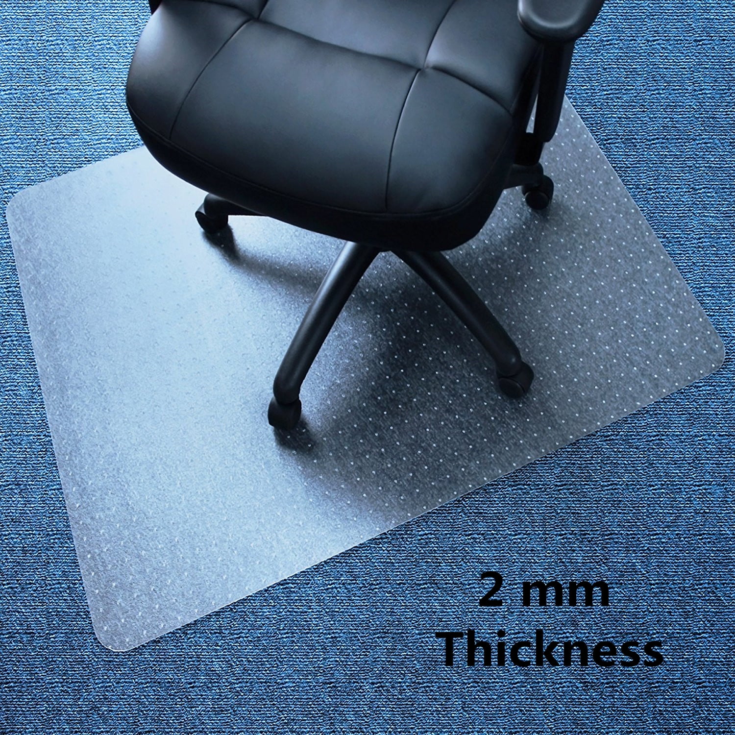 48" x 36" Home Office Chair Mat PVC Floor Studded Back with Lip For Pile Carpet 