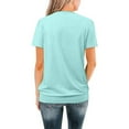 thumbnail image 6 of Summer Loose T Shirts for Women Crew Neck Short Sleeve Lightweight Tee Vacation Casual Top Mint Green XL, 6 of 8