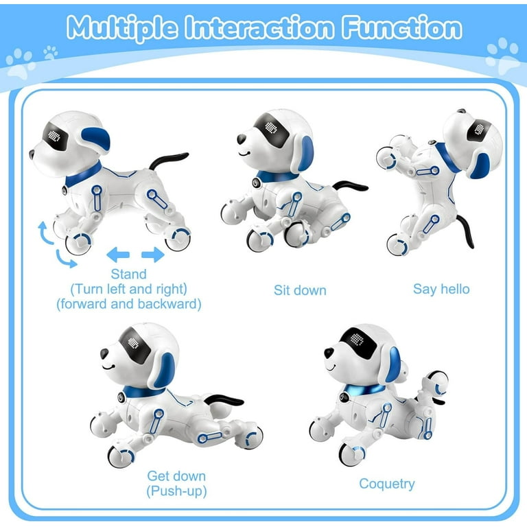 Ficcug Remote Control Robot Dog Intelligent Robot Toys for Kids Programmable Smart Interactive Puppy Pet Toys with Touch Sensing Function Gift for 4 5