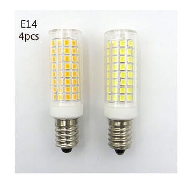 Bombilla LED de maíz E14 10W Blanco cálido 3000K, 1200LM, equivalente a halógeno E14 100W, CA 220V, regulable, lámpara LED de maíz E14 de base pequeña para iluminación interior, juego de 4
