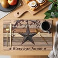 thumbnail image 2 of Placemats Set of 4, Texas Star Vintage Woven Placemat, Linen Place Mats for Kitchen/Dining Tables, Berry Dark Brown Wooden Washable Table Mats for Party, 2 of 8