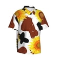thumbnail image 2 of Bixox Men's Hawaiian Shirts Men's Sunflower Cow Print Short-Sleeve Shirt-XX-Large, 2 of 8