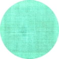 thumbnail image 1 of Ahgly Company Machine Washable Indoor Round Persian Turquoise Blue Traditional Area Rugs, 3' Round, 1 of 4