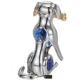 thumbnail image 5 of Chrome Plated Silver Dog and Bone with Blue Crystals by Matashi, 5 of 5