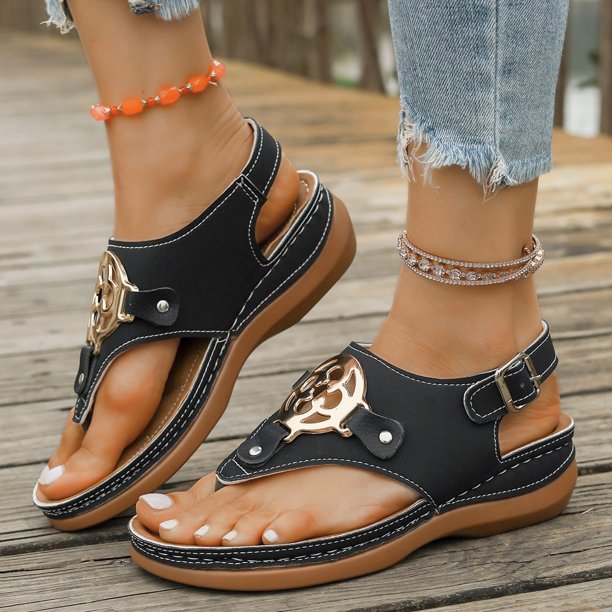 MKLEKYY Sandalias de Plataforma para Mujer, Sandalias de Verano A La Moda Con Punta Abatible, Chanclas Casuales y Cómodas para La Playa.
