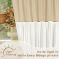 thumbnail image 4 of Alishomtll Linen White Ruffle Valance Curtains Rod Pocket Window Drapes Light Filtering 52"W×18"L, 4 of 7