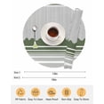 thumbnail image 6 of 15 Inch Round Placemats Set of 6, Dark Green Striped Non Slip Heat Insulation PP Table Mats, Abstract Modern Geometric Stripes Washable Place Mats for Kitchen Dining Party Table Decor, 6 of 7
