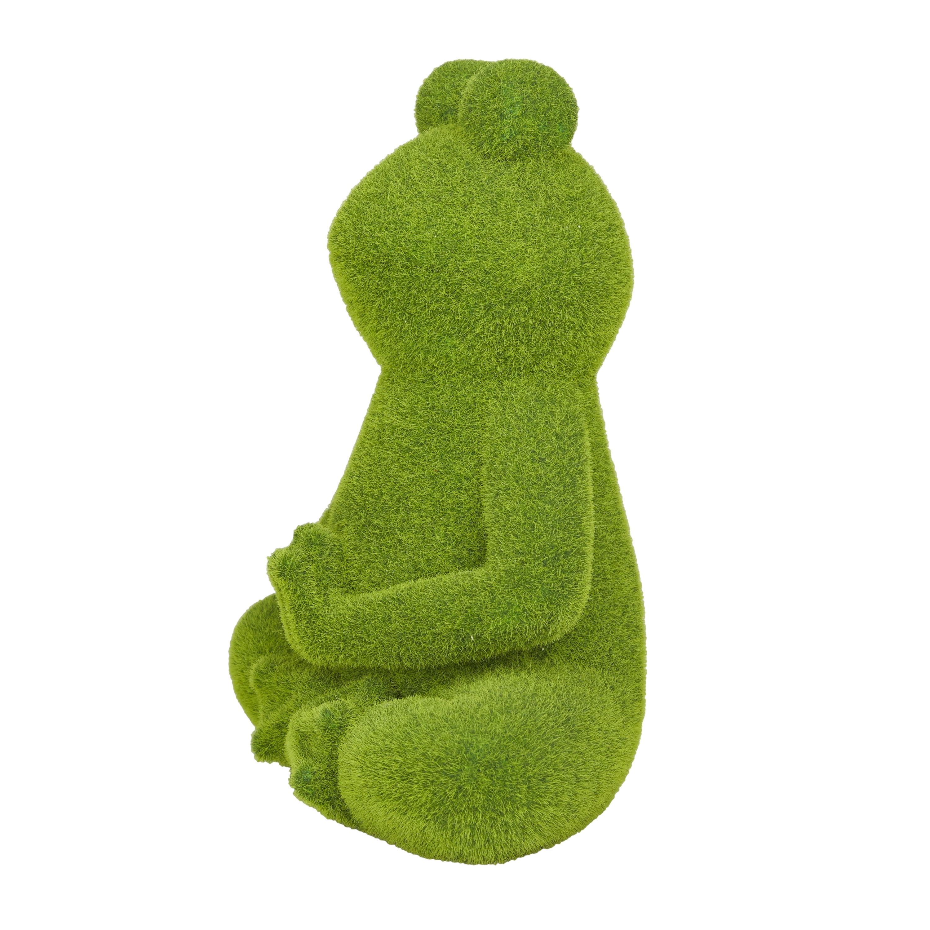 DecMode 7"W, 13"H MGO Eclectic Frog Garden Sculpture, Green, 1-Piece