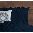 thumbnail image 5 of D.N.G. BEDDINGS 100% Egyptian Cotton 5 Piece Circle Ruffle Comforter Set with 1 Freebie Ruffle Pillow | 550 GSM Filled Microfiber - Oversized Super King Size, Navy Color - 800 Thread Count, 5 of 5