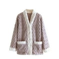 thumbnail image 1 of RXMEKW Fleece Cardigan for Women Long Sleeve Loose Fit Home Wear Robe Pink Size L, 1 of 5