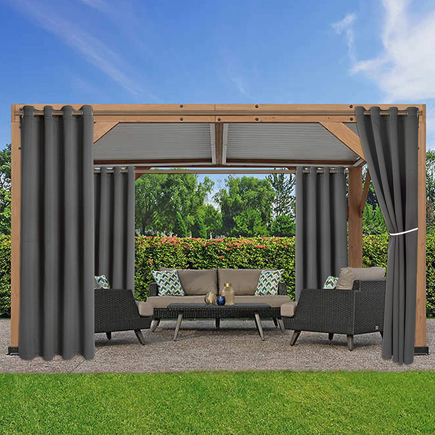 Waterproof Indoor/Outdoor Curtains for Patio Thermal Insulated, Sun