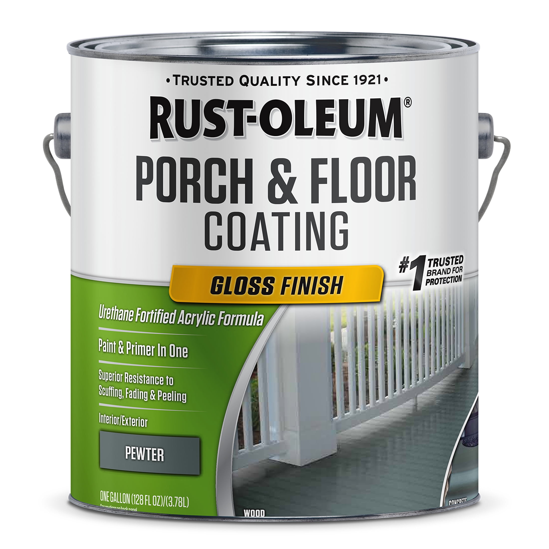 2 Pack, Pewter, Rust-Oleum Porch & Floor Coating Gloss - 320474, Gallon
