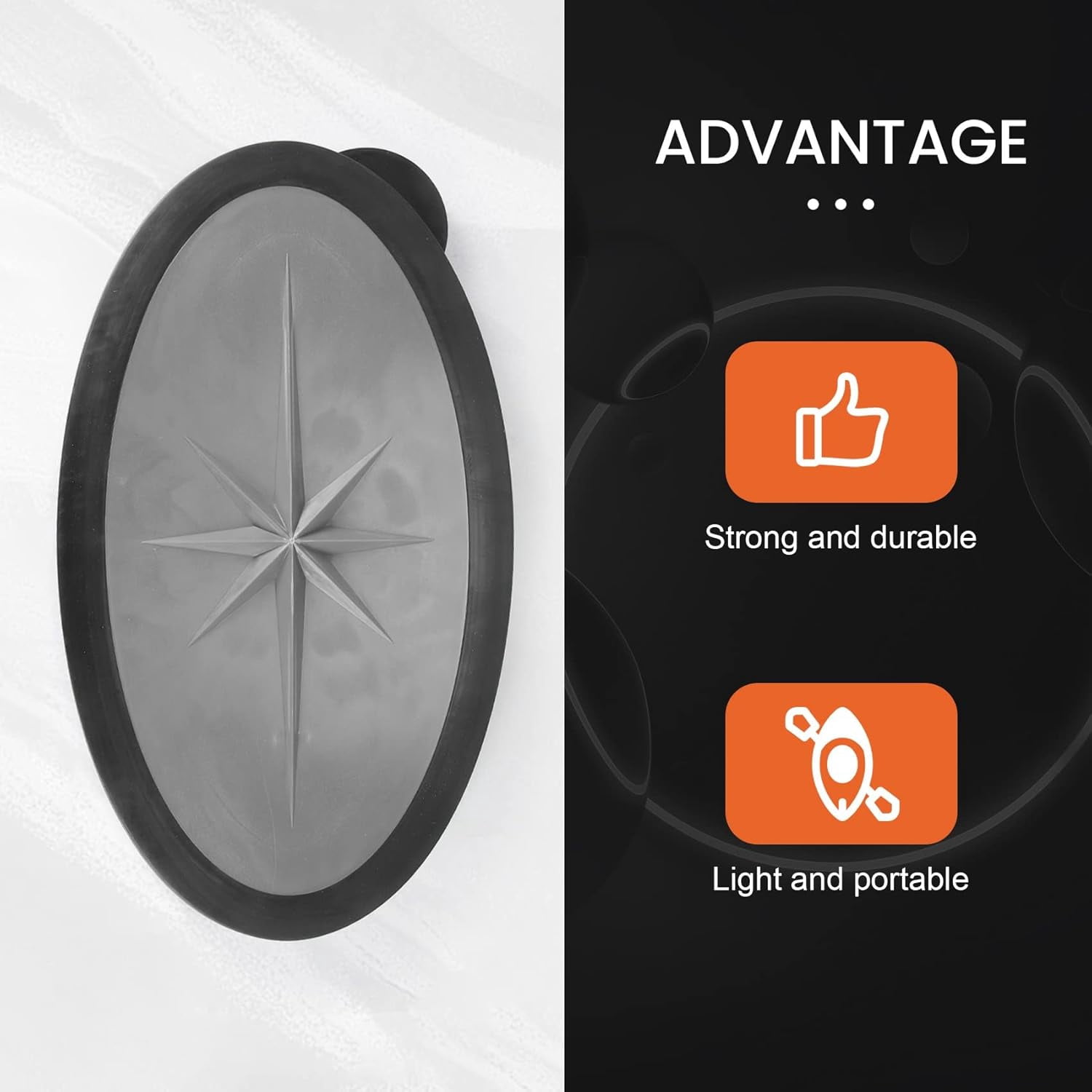 Gray Kayak Hatch Cover Boat Deck Plate Waterproof Accessory for Kayak Canoe