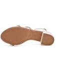 thumbnail image 5 of Women's Open Toe Ankle Strap Low Block Chunky Heels Sandals White Size 8.5, 5 of 7
