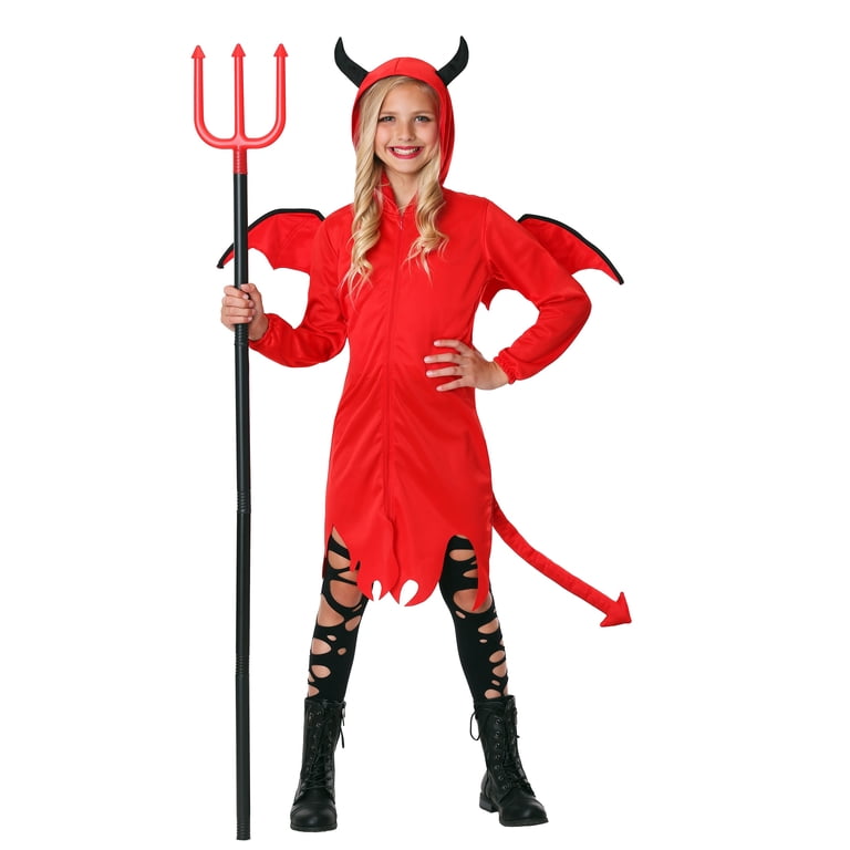 cute devil dress HalloweenCostumes.com Medium Girl Cute Devil Costume for Girls, Red