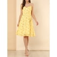 thumbnail image 5 of DARING DIVA Spaghetti Strap Summer Floral Print Midi Dress XS Yellow, 5 of 6