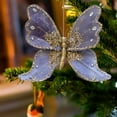 thumbnail image 4 of Summercome Christmas Tree Butterfly Ornaments with Clip, Xmas Pendant DIY Wreath Ceiling Wall Decoration for 2025 New Year Gifts, Holiday Glittering Butterfly Christmas Tree Hanging Ornament, Blue, 4 of 7