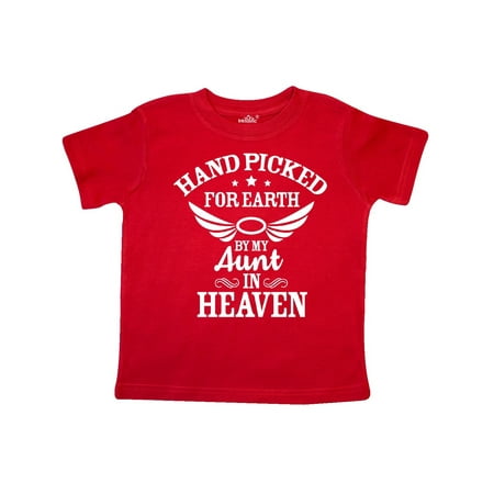 

Inktastic Handpicked for Earth By My Aunt in Heaven with Angel Wings Gift Toddler Boy or Toddler Girl T-Shirt