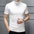 thumbnail image 1 of Camiseta informal de moda para hombre, suéter de manga corta con cuello de tortuga, camiseta interior ajustada, 1 of 3