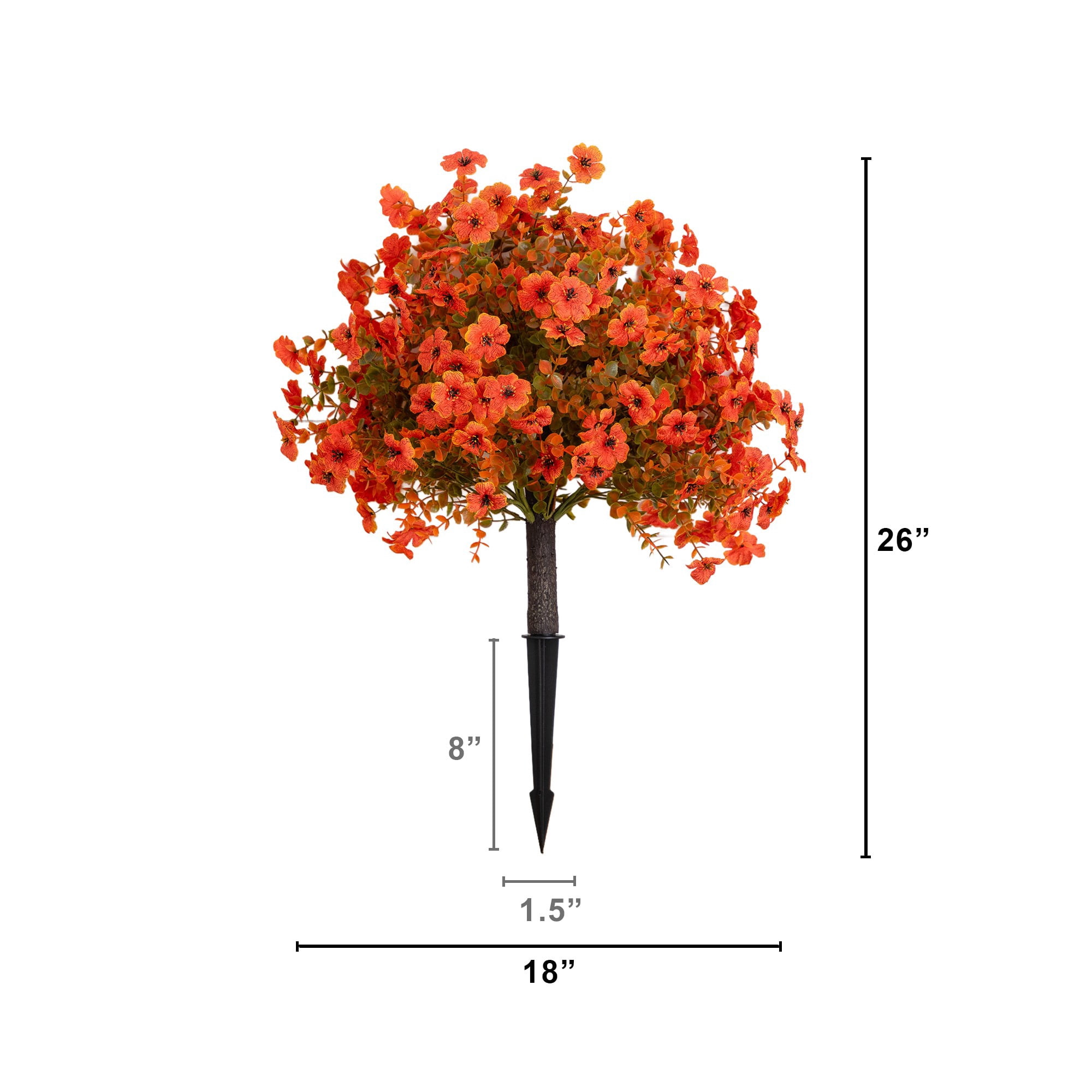 26in. UV Resistant Autumn Artificial Fall Daisy Bush with Integrated Ground Stake (Indoor/Outdoor) - Set of 2