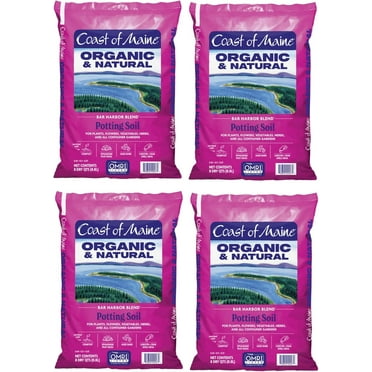 Coast of Maine Bar Harbor Blend, 8qt (Pack of 4) Organic and Natural Potting Soil for Houseplants, Flowers, Vegetables, Herbs and Containers