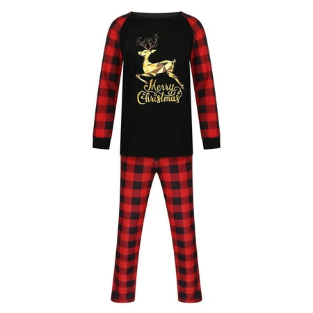 

Christmas Family Pajamas Matching Sets Reindeer Striped Classic Plaid Xmas Clothes Soft Outfit Sleepwear