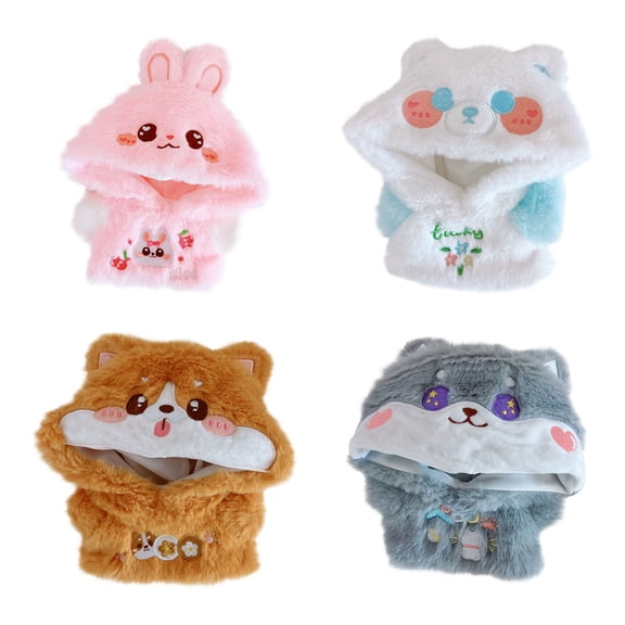 8 in Doll Clothes Hoodie Set with Glasses, Warm Sweatshirt Outfit for 8 Inch Dolls, Cute Dress Up Clothing Accessories (Doll Not Included)