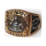 Masonic Rings Past Master Freemason Ring / Masonic Ring - Gold Plated Steel
