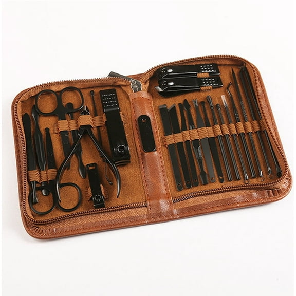 Knubmt Pack of 26 Manicure Pedicure Set Professional Stainless Steel Nail Clippers Kit Nail Care Grooming Tool for Women Men