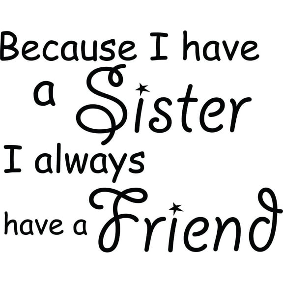 Black 22" x17" Decaltor Sisters Friends Kid Room Sports DecorQuotes Sayings Words Art Decor Lettering Vinyl Wall Art Inspirational Uplifting