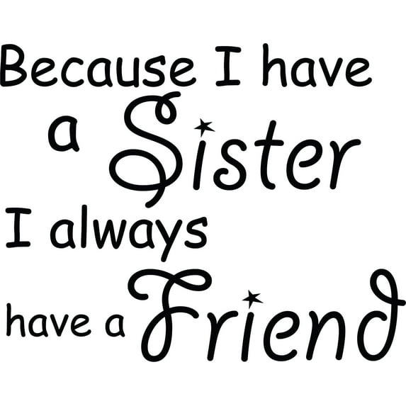 Black 25" x 20" Decaltor Sisters Friends Kid Room Sports DecorQuotes Sayings Words Art Decor Lettering Vinyl Wall Art Inspirational Uplifting