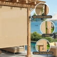 thumbnail image 4 of Vicllax 11'Wx8'H Outdoor Roller Shades, Cordless Patio Blinds for Patio Porch Crank Operation Sun Blocking, Wheat, 4 of 9