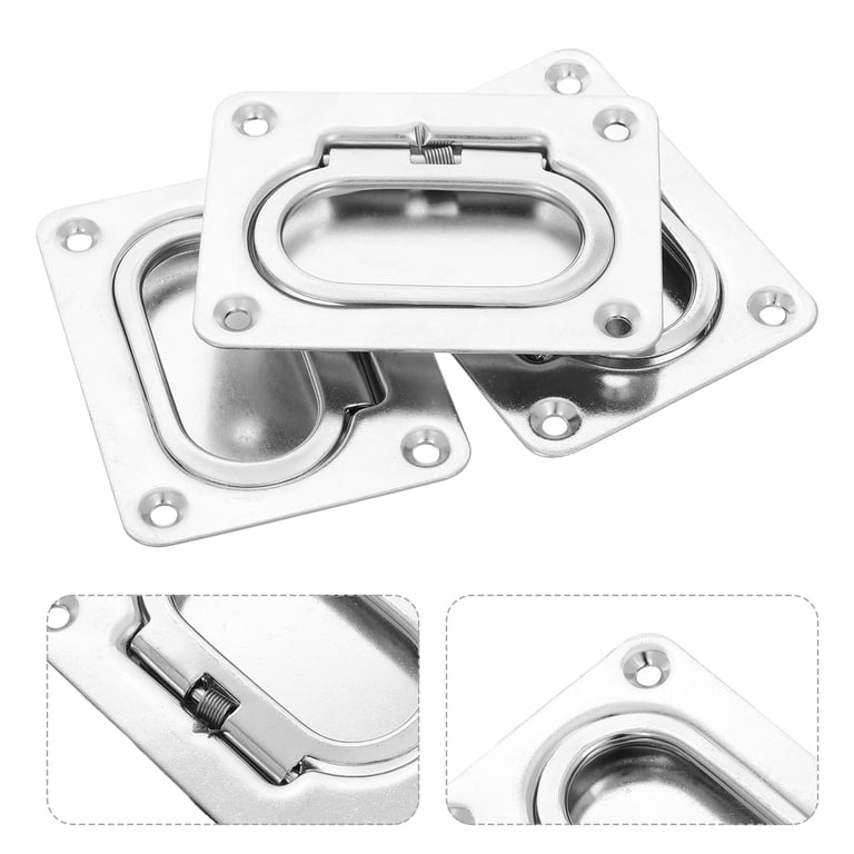 Elerose Poignée De Trappe Marine En Acier Inoxydable 316 – Intégrée, Polie Miroir, Installation Facile Sans Perçage (7,5 X 5,6 Cm)
