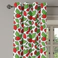 thumbnail image 2 of Ambesonne Fruit Grommet Curtain, Juicy Strawberries Leaves, 50" x 72", Red Fern Green, 2 of 6