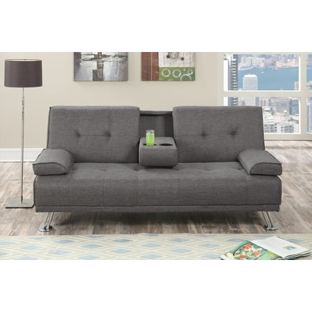 Simple Relax Modern Adjustable Sofa Bed Futon Gray Tufted ...
