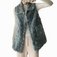 thumbnail image 3 of LIBRCLO Womens Vests Outerwear Mid-Length Sleeveless Jacket Faux Fur Lined Warm Winter Coat, 3 of 4