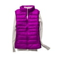 thumbnail image 3 of DBAIXID Women’s Packable Puffer Vest Sleeveless Lightweight Hooded Full Zip Warm Winter Puffy Vest Jacket Coat 2024 Purple L, 3 of 4