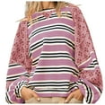 thumbnail image 1 of WEAIXIMIUNG Chandail en Molleton Surdimensionné pour Femmes Zip Motif Assorti Col Rond Pull Ample Manches Longues T-Shirt Haut, 1 of 8