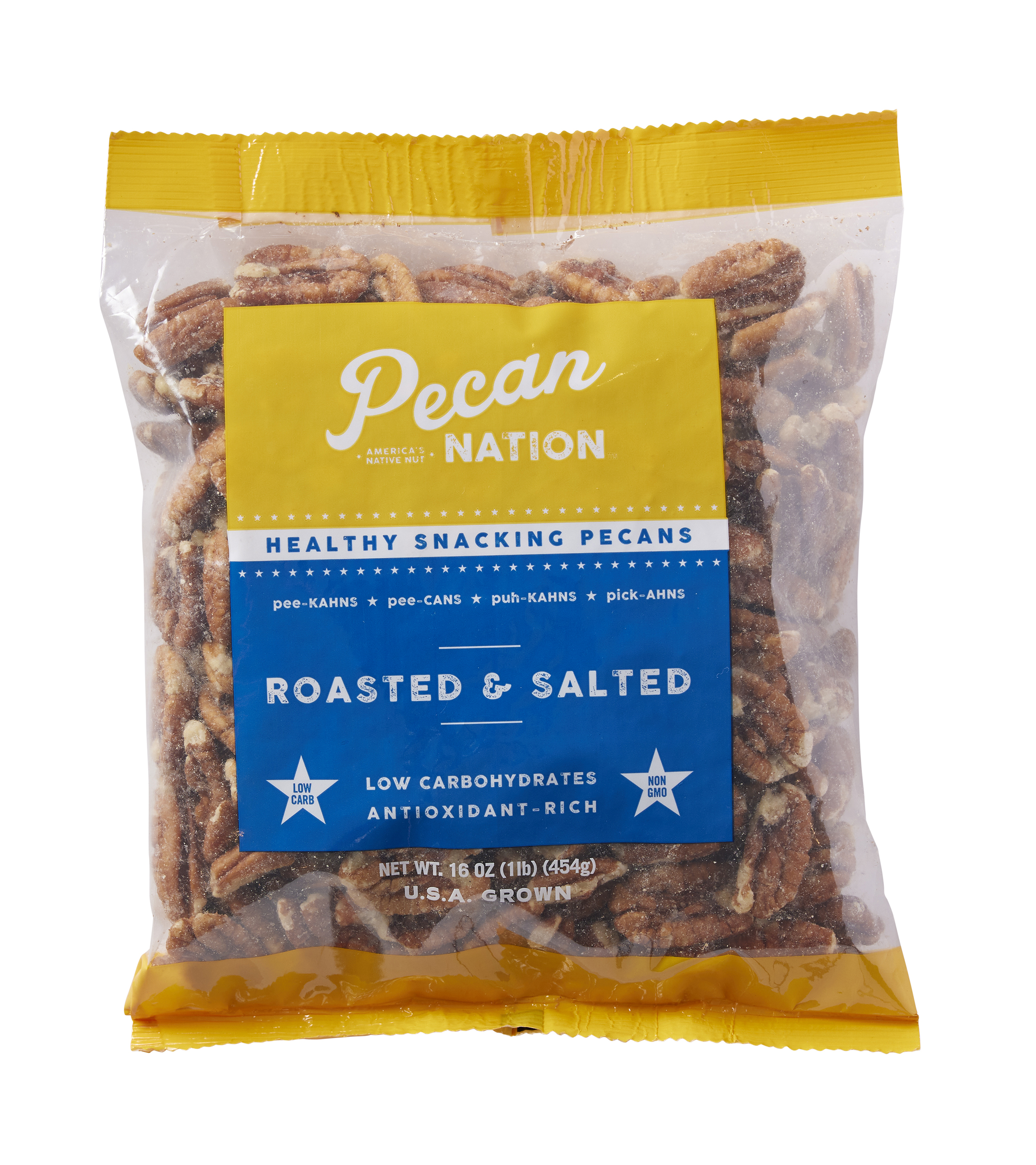 Pecan Nation Roasted & Lightly Salted Pecan Nut Halves, 16 oz, 2 Pack