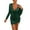 Dark Green, variant on Women's Fashion V-Neck Long Sleeve Slim Fit Sequin Pleated Bodycon Evening Party Dress, Black, L