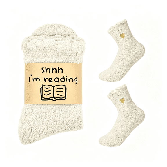XIBUFE Fuzzy Socks for Women Mothers Day Self Care Book Lovers Christian Birthday Gifts Soft Warm Fuzzy Socks