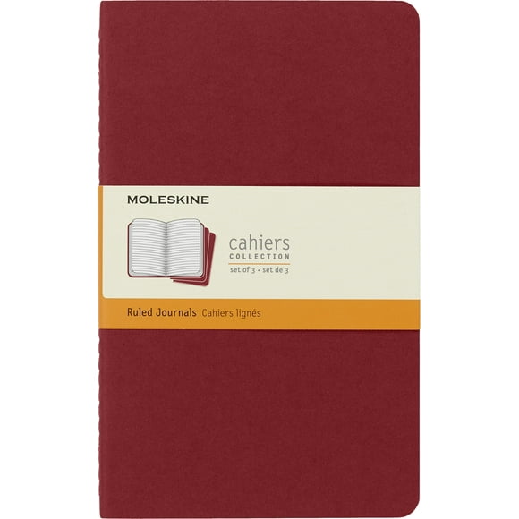 Cuaderno Moleskine de tapa blanda, tamaño grande, rayado, color rojo