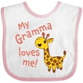thumbnail image 3 of Inktastic My Gramma Loves Me- Cute Giraffe Boys or Girls Baby Bib, 3 of 4