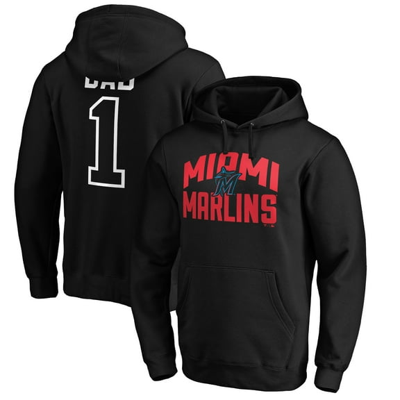 Men's Black Miami Marlins Father's Day #1 Dad Pullover Hoodie