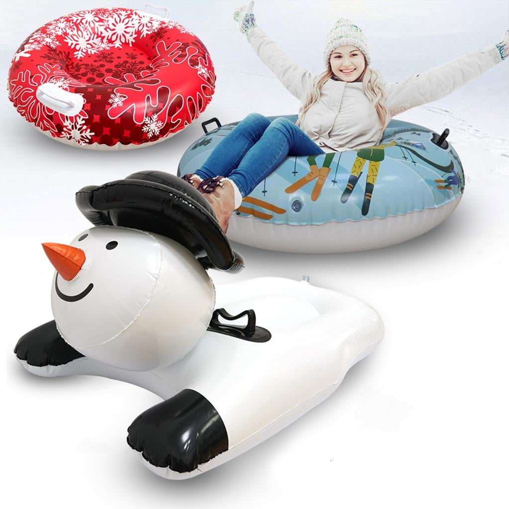 Thickened Snow Sled Inflatable Snow Tube Sled with Handles Winter Snow Sledding Toy for Boys Girls Family Activity