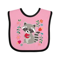 Inktastic Woodland Raccoon Spring Flowers Girls Baby Bib