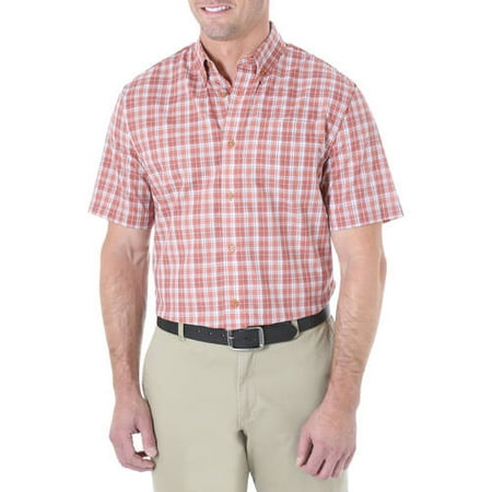 Wrangler Big & Tall Mens' Short Sleeve Wrinkle Resist Plaid Woven Shirt ...