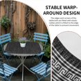 thumbnail image 4 of Black Geometric Round Fitted Tablecloth with Elastic Edge, Waterproof Table Cloth Table Cover for 45"-54" Tables, White Greek Key Design Burlap Modern Art Tablecloths for Dining Picnic Indoor Outdoor, 4 of 9